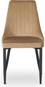 Zestaw Stół Okrągły Rozkładany HARRY 102-142 cm Dąb Artisan/Czarny i 4 Krzesła Tapicerowane BARI Beż Nowoczesne