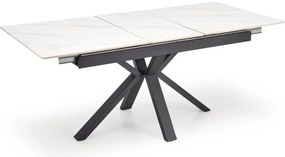 Stół rozkładany PLATAN 140(180)x85 biały marmur/czarny HALMAR