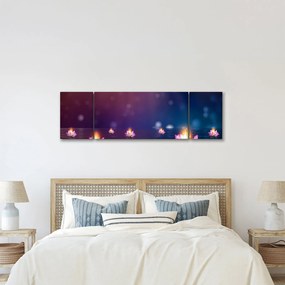 Obraz - Magiczne lilie wodne (170x50 cm)