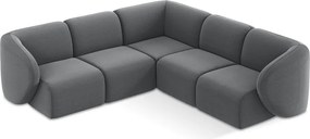 Szary aksamitny narożnik Lani – Makamii