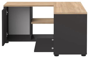 Czarna szafka pod TV w dekorze dębu 90x45 cm Angle – TemaHome