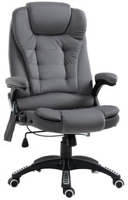 Vinsetto Fotel biurowy ergonomiczny z masażem i ogrzewaniem wygodny ciemnoszary | Aosom PL