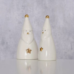 Dwie figurki porcelanowe JELKI, białe Mikołaje