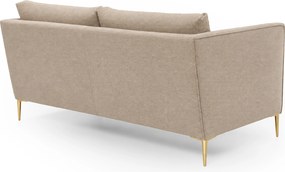 Sofa wypoczynkowa Farina dwuosobowa beżowa / złote nogi