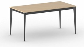 Stół konferencyjny do biura PRIMO ACTION, 160x80 cm, czarna podstawa, buk