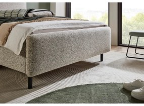 Beżowe tapicerowane łóżko dwuosobowe ze schowkiem ze stelażem 180x200 cm Primo – Meise Möbel