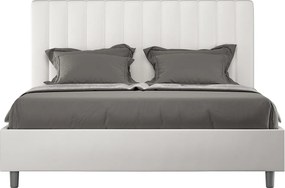 Łóżko bez stelaża tapicerowane 160x200 sztucznej skóry Biały Agueda