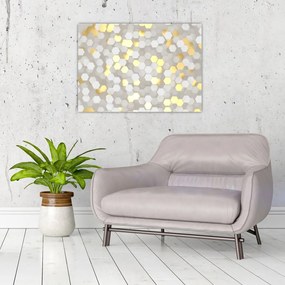 Obraz - Złoto - białe sześciokąty (70x50 cm)