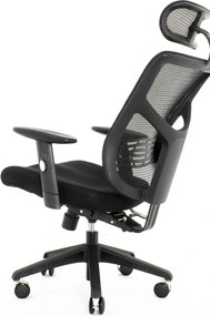 Ergonomiczne krzesło biurowe z siatki ErgoFly Star-E T-01, zgodne z normą BHP, kolor czarny