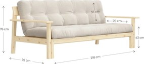 Musztardowa rozkładana sofa 218 cm Unwind – Karup Design