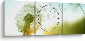 Obraz - Dmuchawiec na wietrze (z zegarem) (90x30 cm)