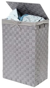 Szary kosz na pranie z pokrywką Compactor Laundry Basket Linen, wys. 60 cm