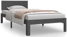 Szare jednoosobowe łóżko z drewna 90x200 Z3-M70