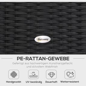 4-częściowy zestaw mebli ogrodowych z polirattanu Outsunny z poduszkami