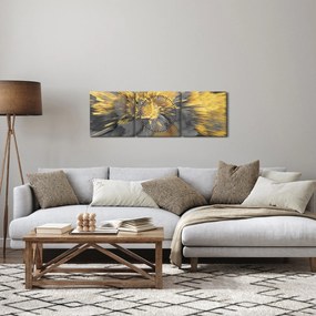 Obraz - Złota ekspansja (z zegarem) (90x30 cm)