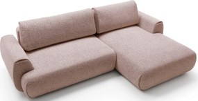 Melanżowa kanapa narożna z funkcją spania oberżyna R1-K71