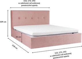 Tapicerowane łóżko pikowane z pojemnikiem Look