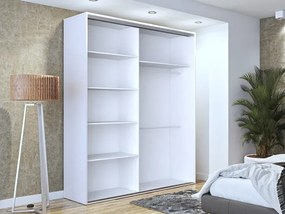 Szafa przesuwna dąb artisan + biały + czarne szprosy - Estori 2X