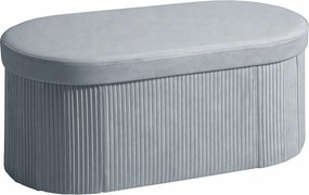 HOMCOM Ławka z miejscem do przechowywania, składana, tapicerowana, z aksamitnym wykończeniem do salonu 76 x 38 x 35 cm, ciemnoszara | Aosom PL