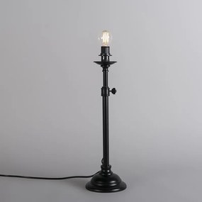Klasyczna lampa stołowa czarna regulowana bez klosza - Accia