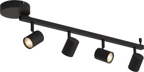 Nowoczesny czarny plafon 4-punktowy GU10 50mm z podświetleniem i przełącznikiem 3-stopniowym - Back Up