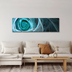 Obraz - Abstrakcyjny różowy niebieski z czarnym tłem (170x50 cm)