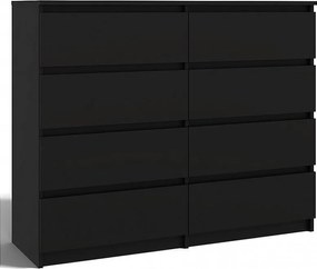 Komoda Malwa M8/120 | Czarny | 8 Szuflad | 120x40x97 cm | 8 Szuflad