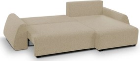 Narożnik ALMI Prawostronny z funkcją spania, wolnostojący tkanina EXCITE ME 04 Cappucino