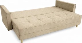 Sofa z Funkcją Spania LONAR Beżowa Boucle Nowoczesna