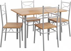 Casaria Zestaw jadalniany PAUL, 5 części, naturalny brąz