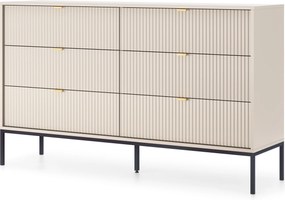Komoda STELLARE 154 cm do Salonu Sypialni 6 Szuflad Kaszmir