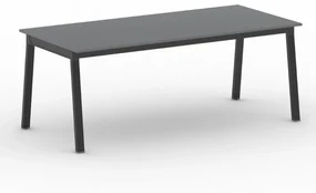 Stół PRIMO BASIC z czarnym stelażem, 2000 x 900 x 750 mm, grafitowy