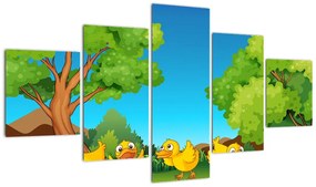 Obraz - Wesołe kaczątka (125x70 cm)