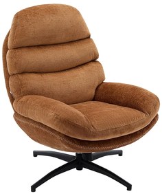 Fotel obrotowy z terakotową tapicerką - LIZUTA