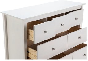 Biała niska komoda z litego drewna sosnowego 110x80 cm Berna – Marckeric