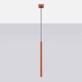 Lampa wisząca nowoczesny Brill, stal - 1 źródło światła 4000K - L.8 x H.114 cm - ochra czerwona