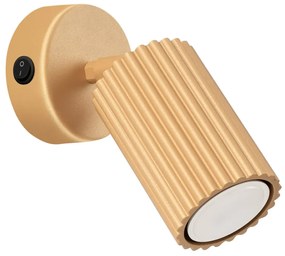 Kinkiet KARBON złoty ryflowany z włącznikiem SOLLUX  LIGHTING
