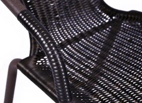 Krzesło ogrodowe Bistro rattanowe - czarne z brązową strukturą