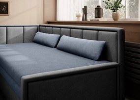 Sofa rozkładana z funkcją spania FULGEO szara/granatowa lewa ELTAP