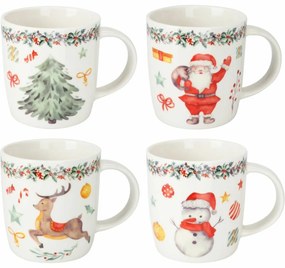 Zestaw 4 kubków porcelanowych North Pole 370 ml