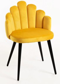 Rcznie aksamitne krzeso z czarnymi nogami