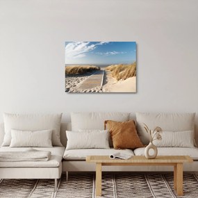 Obraz na szkle - Piaszczysta plaża na wyspie Langeoog, Niemcy (70x50 cm)