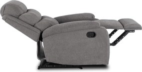 Fotel Rozkładany z Podnóżkiem KOBE Szary Nowoczesny