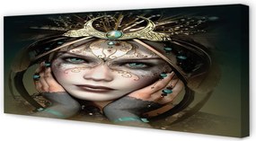 Zdjęcie na płótnie Kobieta o Niebieskich Oczach