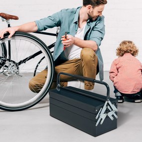 Skrzynka Narzędziowa DURHAND z 5 Przegrodami, Idealna do Warsztatu, Ciemnozielona