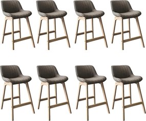 Komplet dębowych krzeseł wyspowych i barowych z siedziskiem z tkaniny MELLOW o szerokości 65 cm