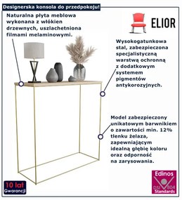 Nowoczesna konsola dąb artisan na złotym stelażu B7-K73