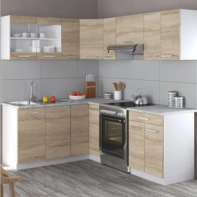 Kuchnia narożna biały/sonoma 207x60x81.6 rick