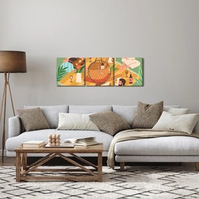 Obraz - Letnia miłość (z zegarem) (90x30 cm)