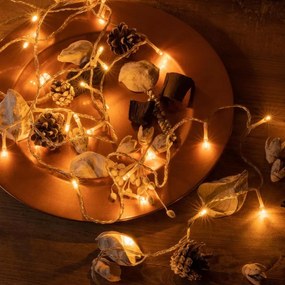 Zestaw świątecznych łańcuchów LED100 diod ciepły biały 2 szt